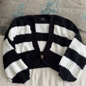 Vici Bold Striped Black and White Cardigan